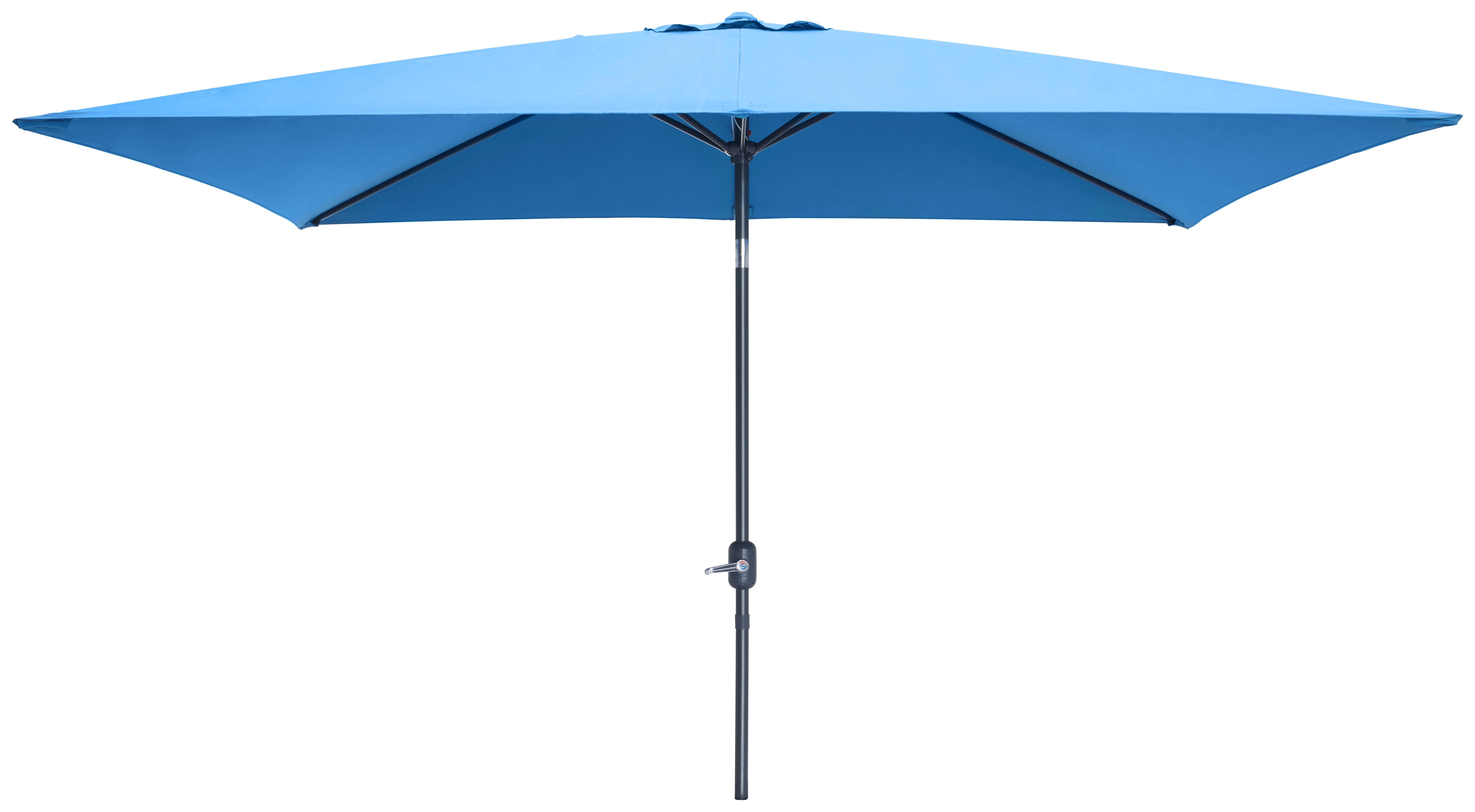 Sonnenschirm Picolo in Blau - Blau/Alufarben, Kunststoff/Textil (300/245/200cm) - Modern Living