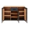 SIDEBOARD ALARA - svart, Modern, metall/trämaterial (128/87/40cm) - Mömax