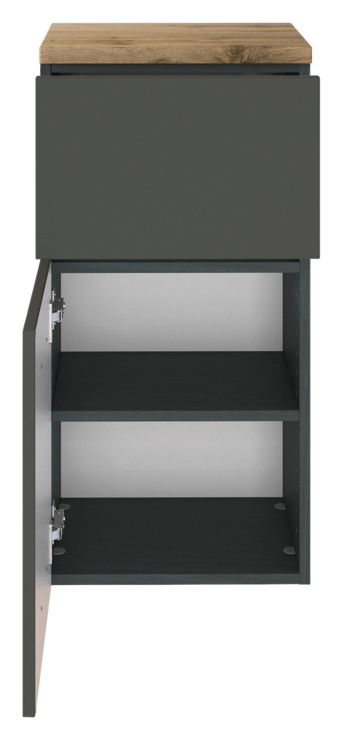 Unterschrank in Grau 'Pienza' - Eichefarben/Silberfarben, Basics, Holzwerkstoff/Kunststoff (40/79/35cm) - Held