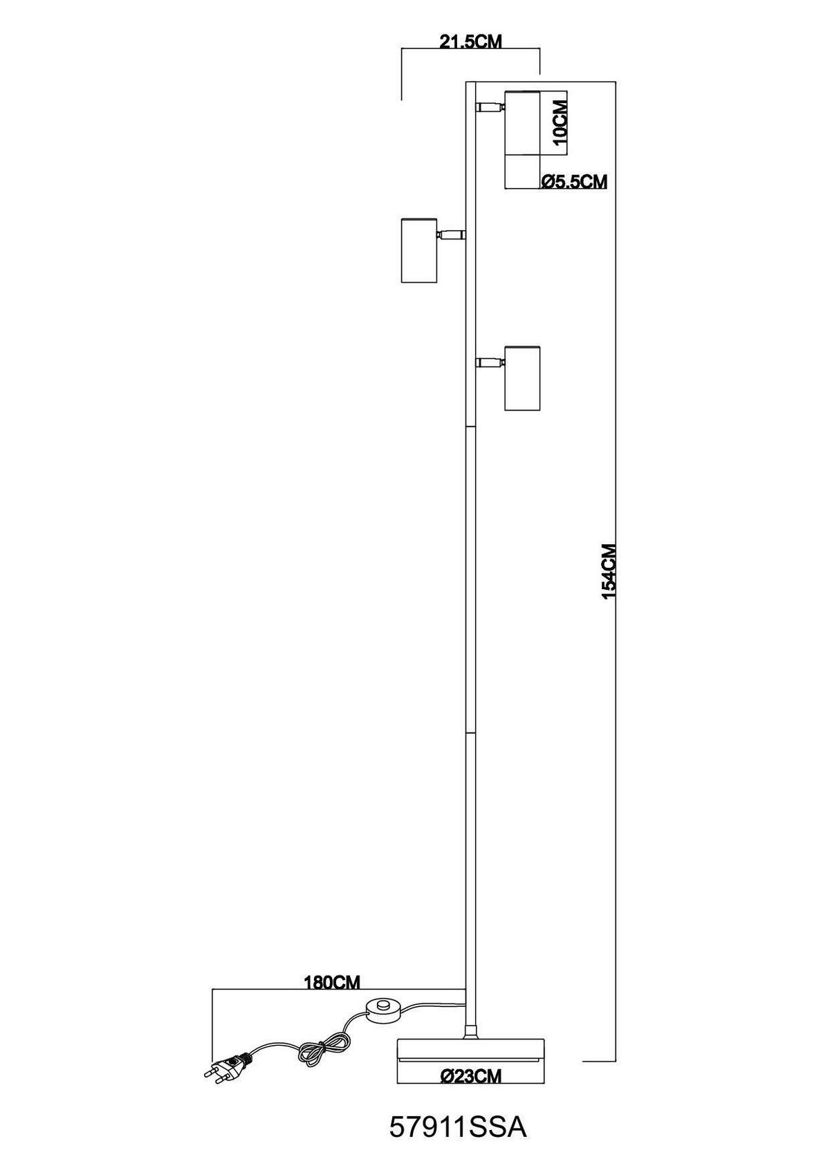 Állólámpa 57911ssa Robby - homokszínű/fehér, Design, műanyag/fém (23/154cm) - Globo