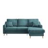 Ecksofa Valentina Cord ca. 228x150 cm Petrol - Petrol/Naturfarben, Design, Holz/Textil (228/150cm) - P & B