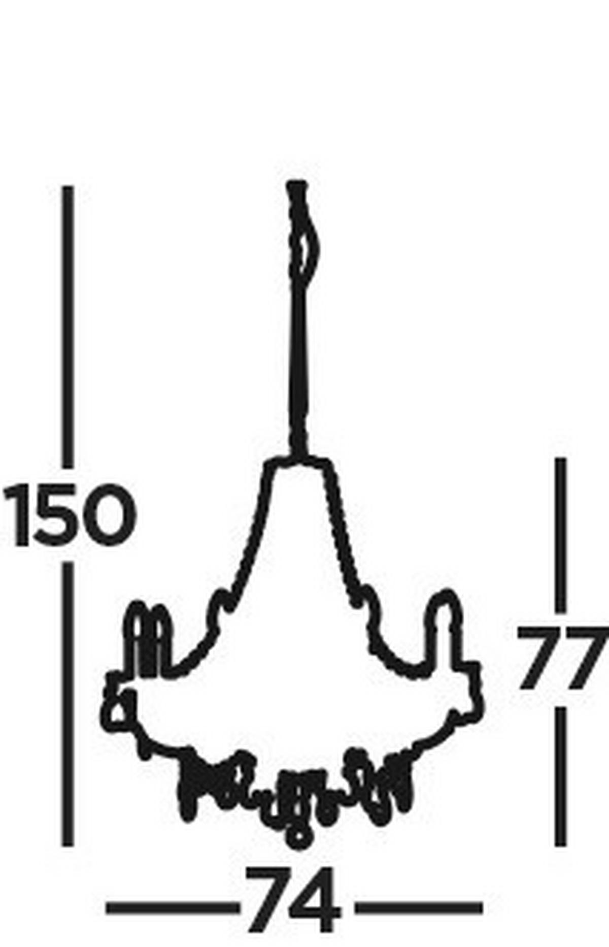 Csillár Marie Therese 8888-8gy - krómszínű/szürke, Trend, műanyag/fém (74/150cm)