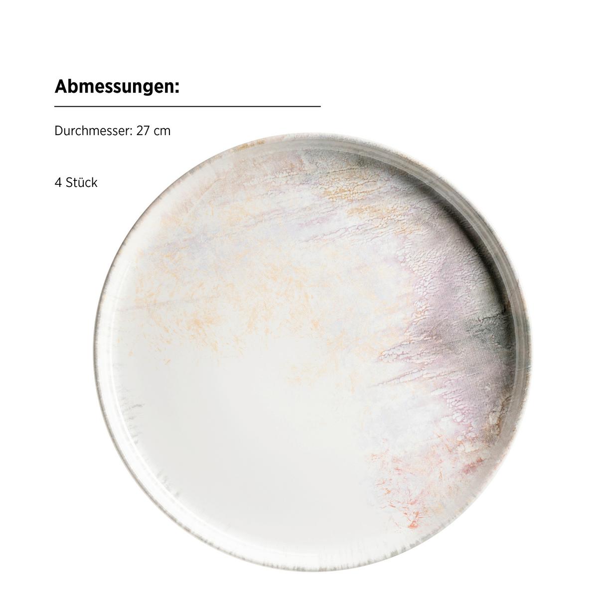 Speisetellerset 935632 - Weiss/Lila, Basics, Keramik (27/2,5cm) - Mäser