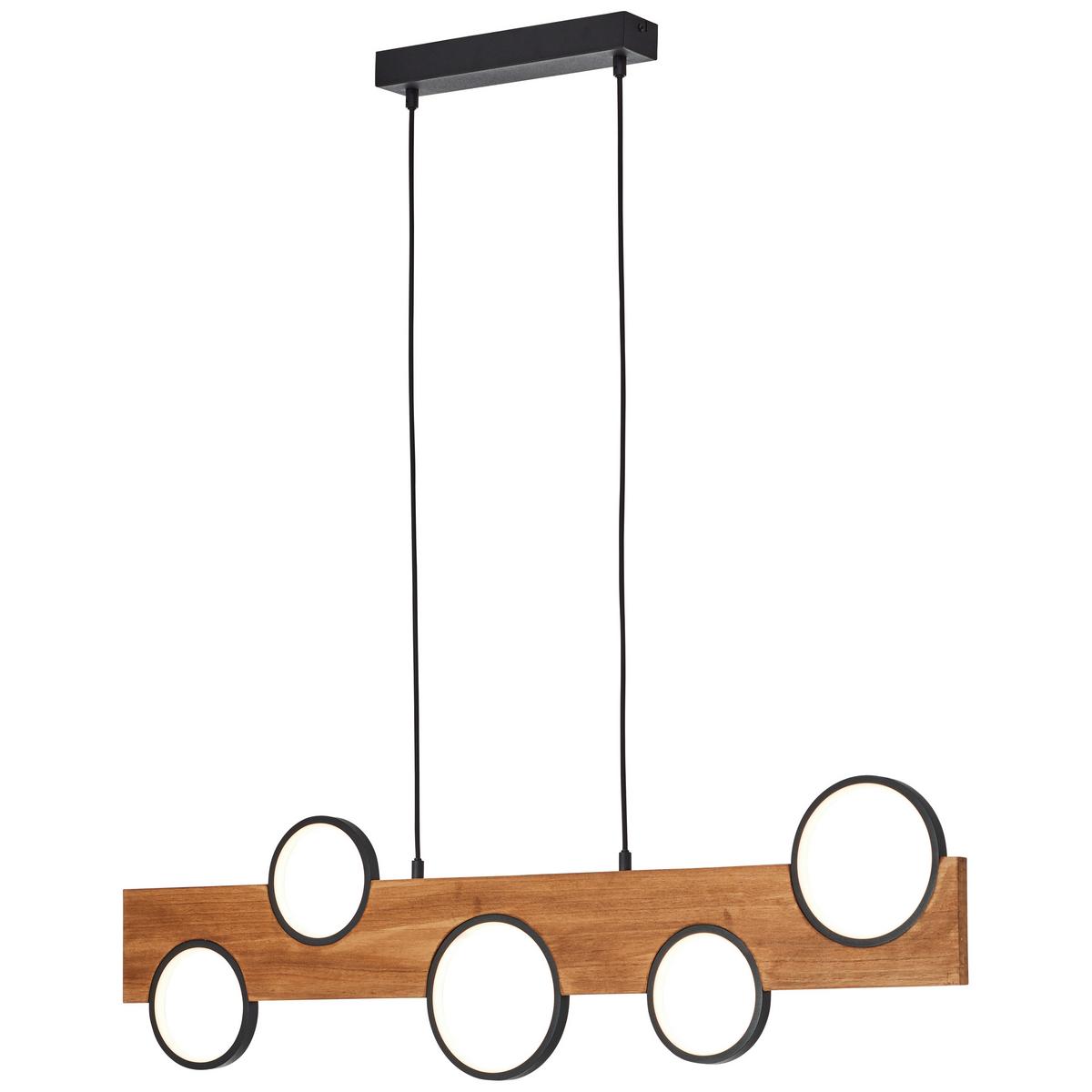 LAMPA WISZĄCA LED G99938/76 CHEESY - czarny/jasnobrązowy, Natur, metal/drewno (100/6/150cm)