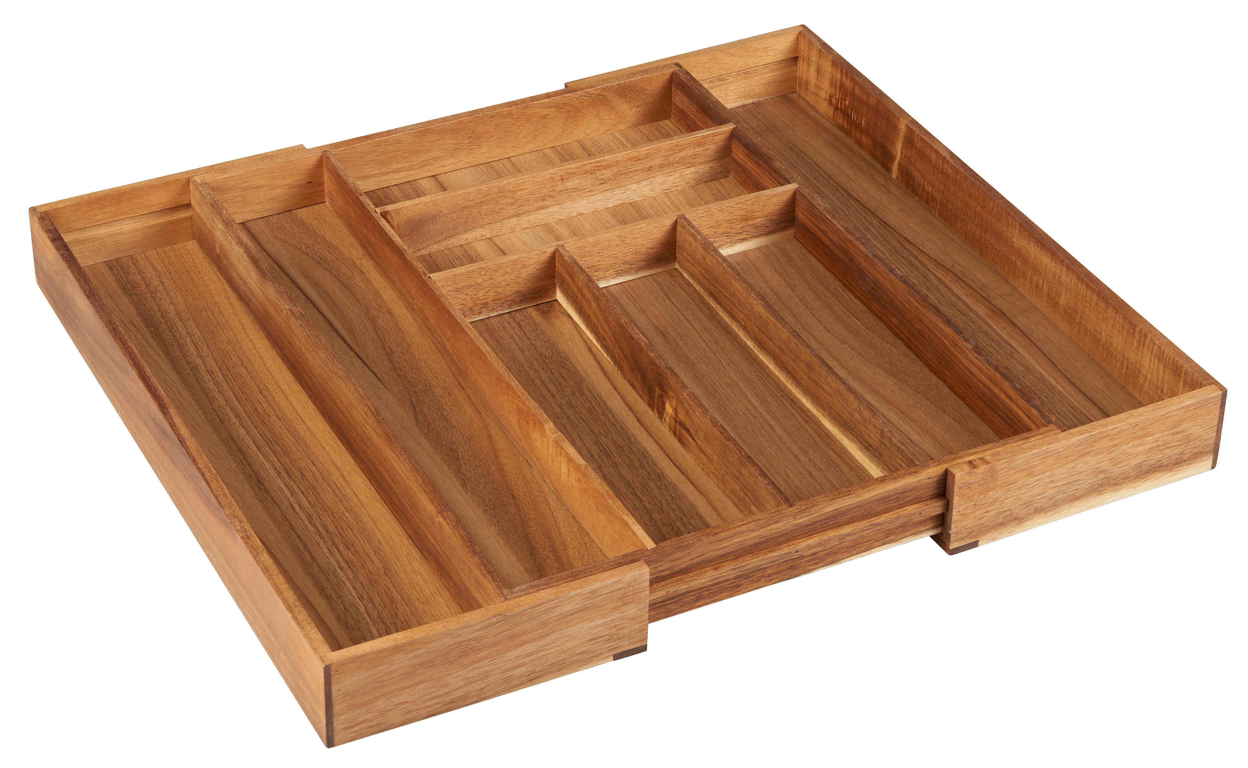 BESTICKLÅDA FLEX - M - EXT- - naturfärgad, Modern, trä (47,3/35,5-53,5/5,5cm) - Zandiara