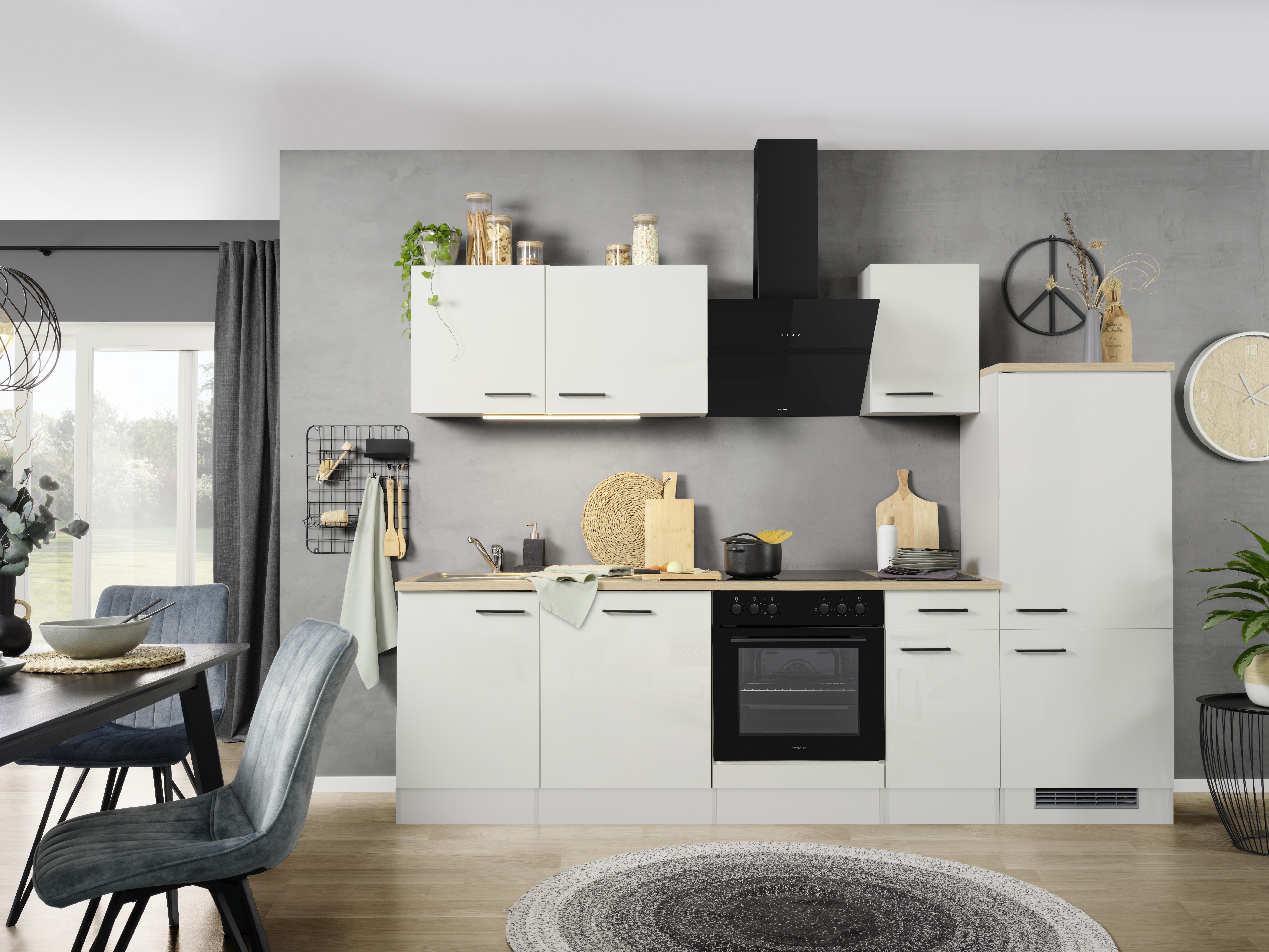 Kuhinjski Blok Levi - siva/hrast, Moderno, leseni material (270cm) - FlexWell.ai