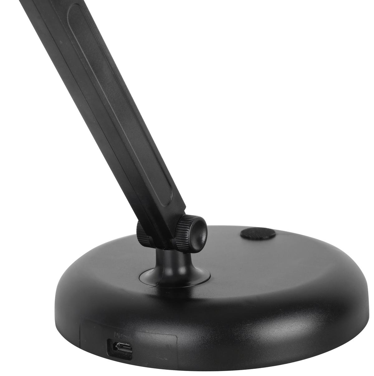 LAMPA STOŁOWA LED SCHWANK - czarny, Modern, tworzywo sztuczne (12,5/34cm) - Modern Living