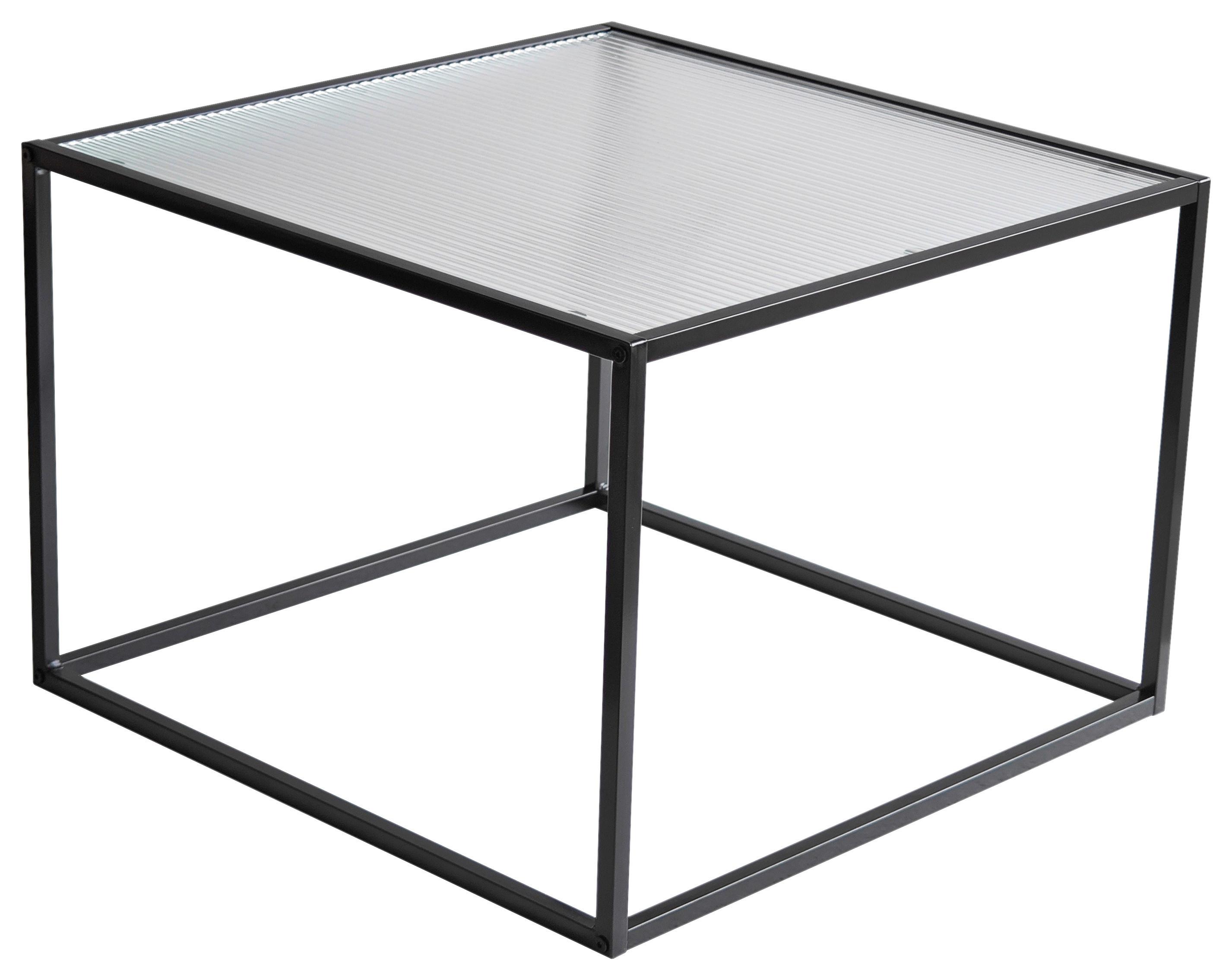 SOFFBORD KUBO -BASED- - svart, Modern, metall/glas (60/60/38cm) - Based