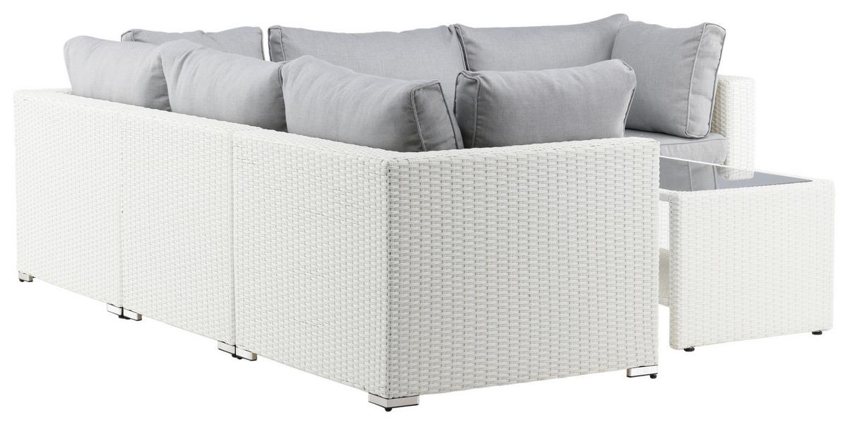 Loungegarnitur Amazon ca. 87x249 cm Hellgrau - Hellgrau, KONVENTIONELL, Kunststoff (87/249cm) - Gardenson