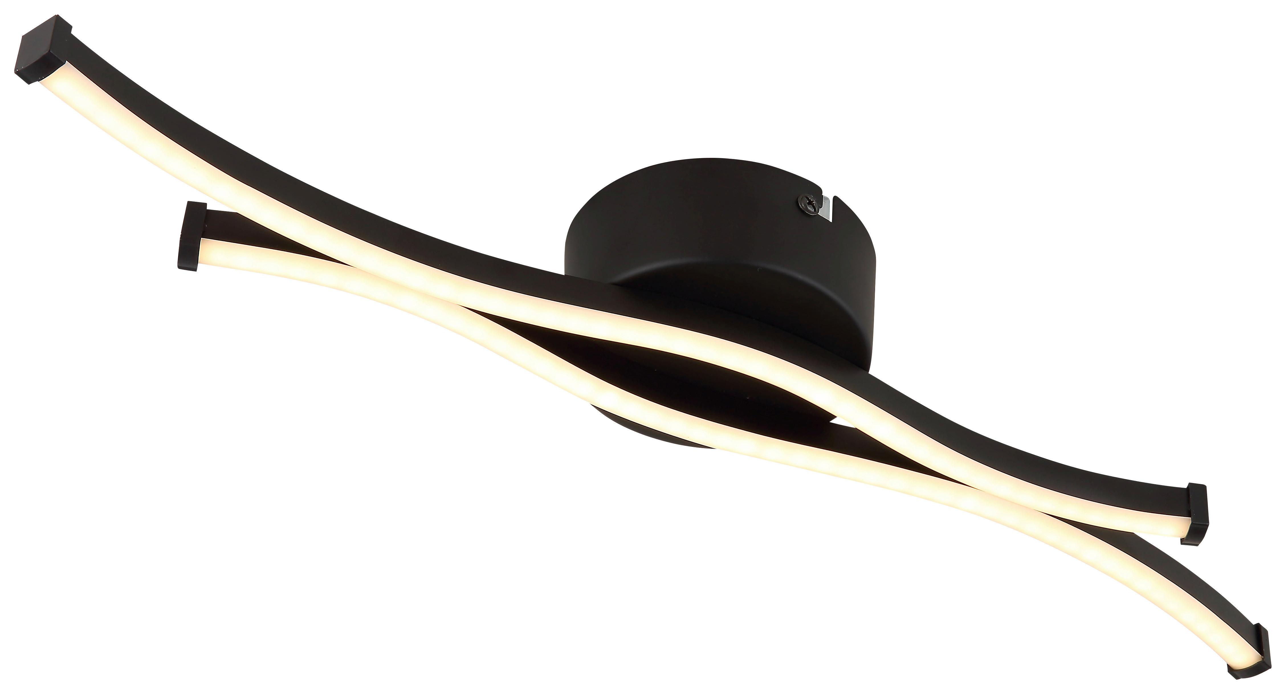 LED-TAKLAMPA LOREN - opal/svart, Modern, metall/plast (47,6/10/5,6cm) - Mömax