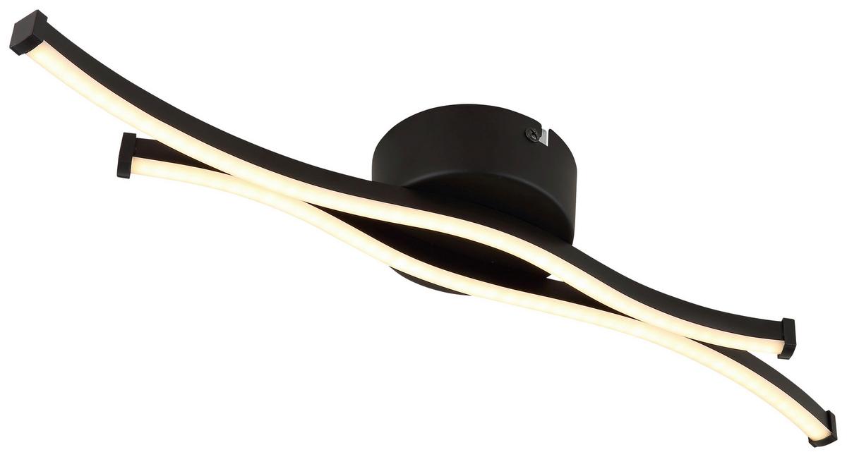 Stropna Led-svetilka Loren - črna/opal, Moderno, kovina/umetna masa (47,6/10/5,6cm) - Mömax