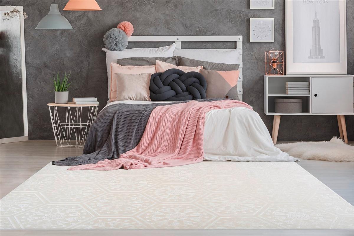 FLACHWEBETEPPICH MONROE 225 WEIß - Weiss, Konventionell, Textil (160/230cm)