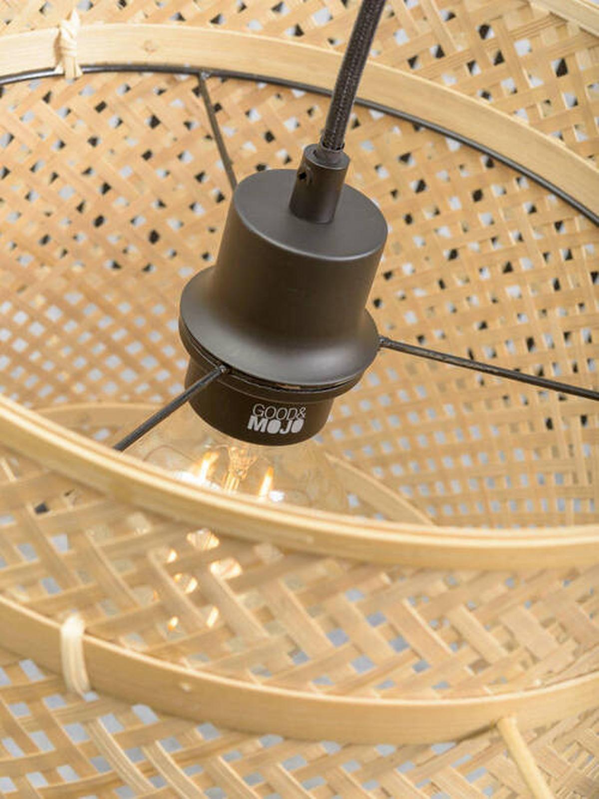 Stoječa Svetilka Bhutan, Črna, Bambus - črna/naravne barve, Trend, les (176/40/68cm) - Good & Mojo