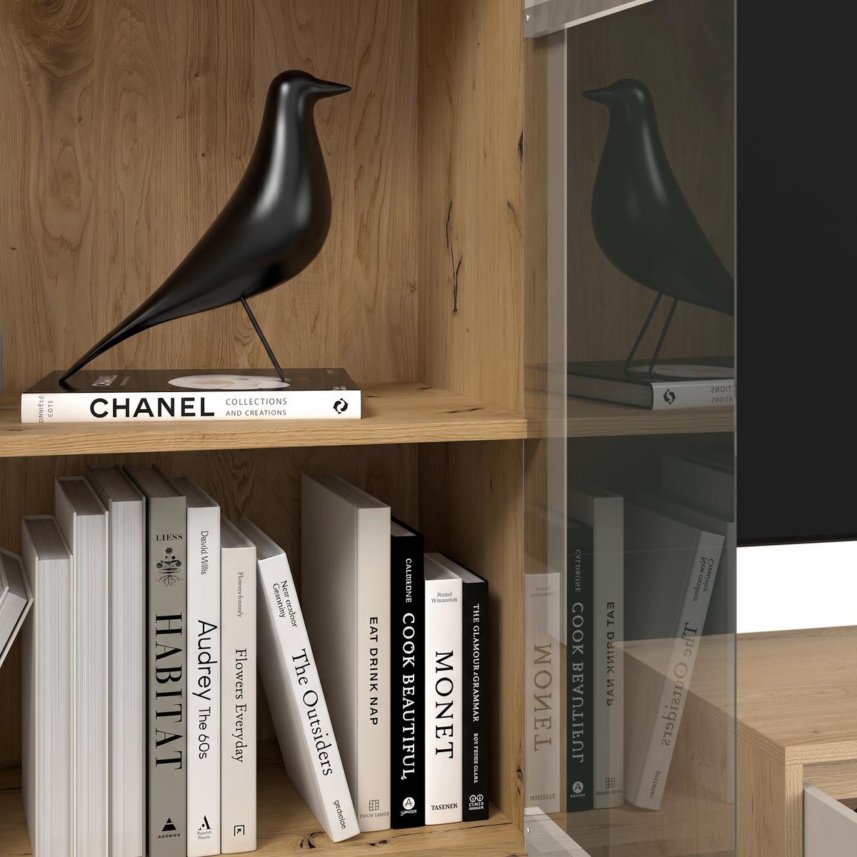 Regal Za Dnevni Boravak Caneva - kašmir/hrast Artisan, Moderno, staklo/drvni materijal (267,5/135/40cm) - Modern Living