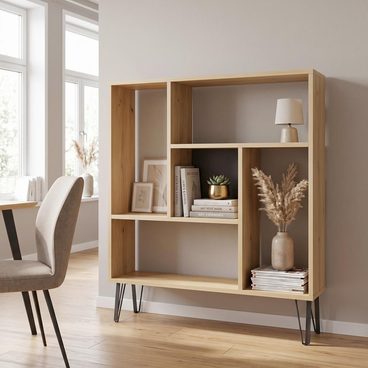 Regal Arven ca. 90x107,8 cm Eichedekor - Eichefarben, Design, Holzwerkstoff (90/107,8/25cm) - Livetastic