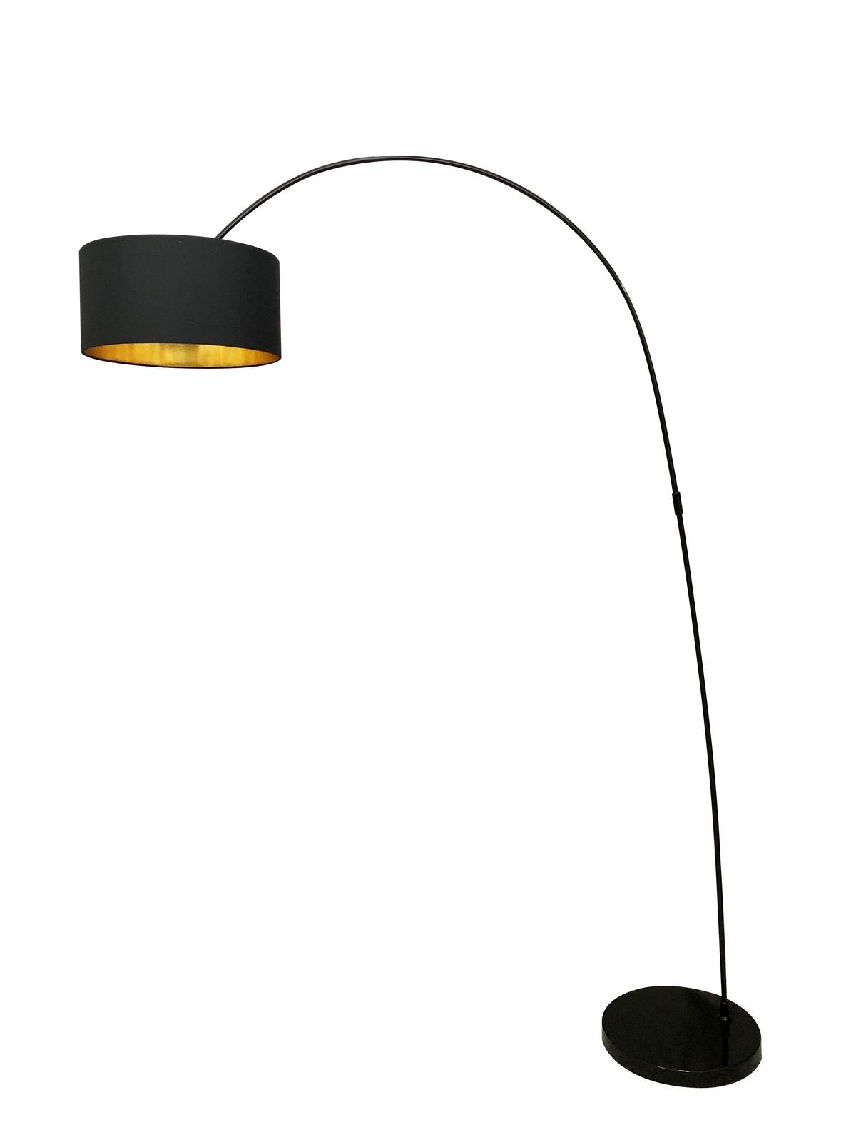 Svetilka V Obliki Loka Bogen - zlate barve/črna, Design, kovina/tekstil (135/201/38cm) - P & B