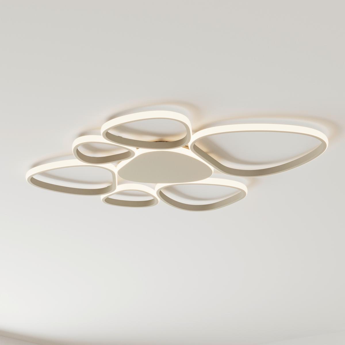 LAMPA SUFITOWA LED ACRUX *SBN* - kolor piaskowy, Design, tworzywo sztuczne/metal (89,5/79/4cm) - Novel