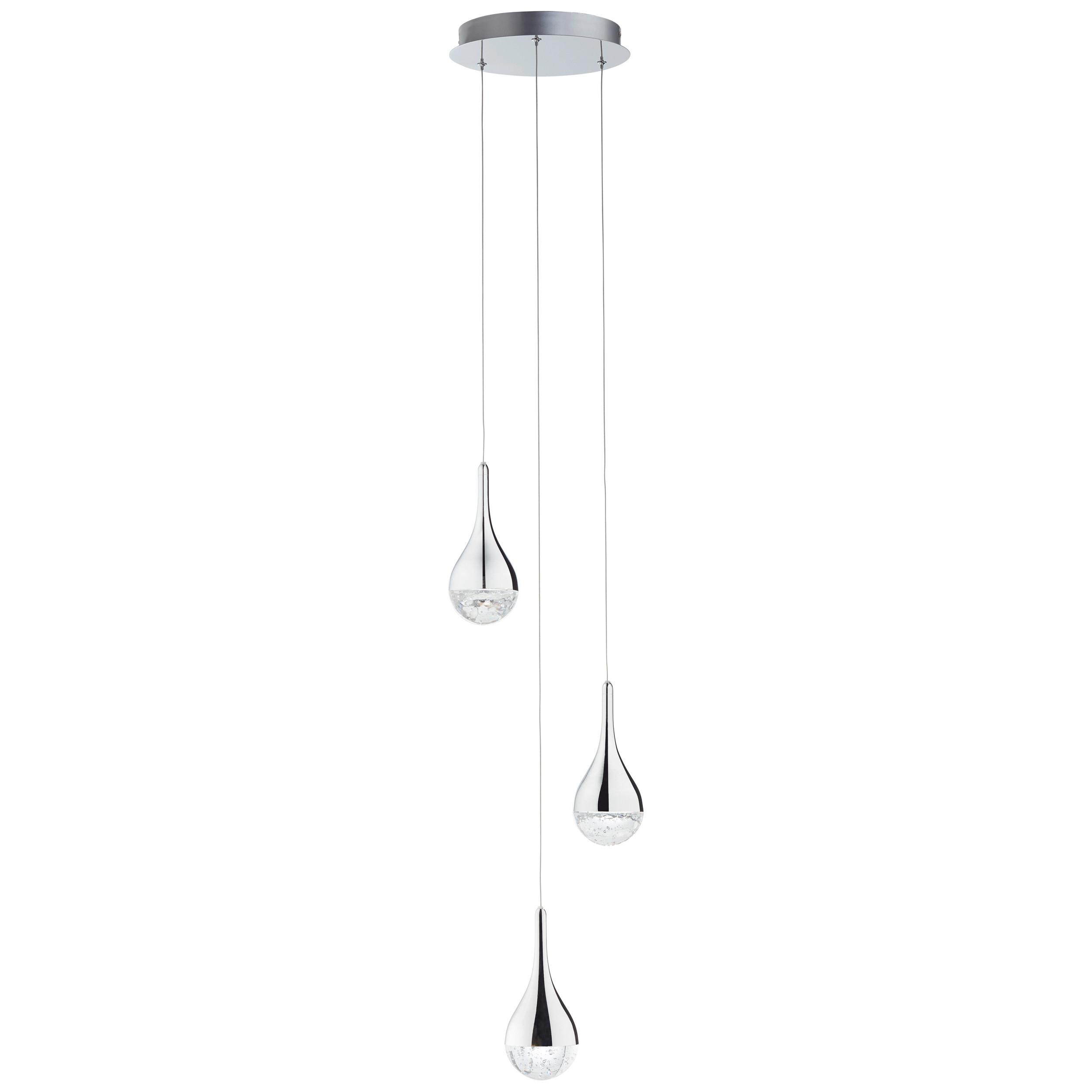 LED-Hängeleuchte Frizzante Chromfarben max. 16 Watt - Chromfarben, Design, Glas/Metall (26/143,5cm)