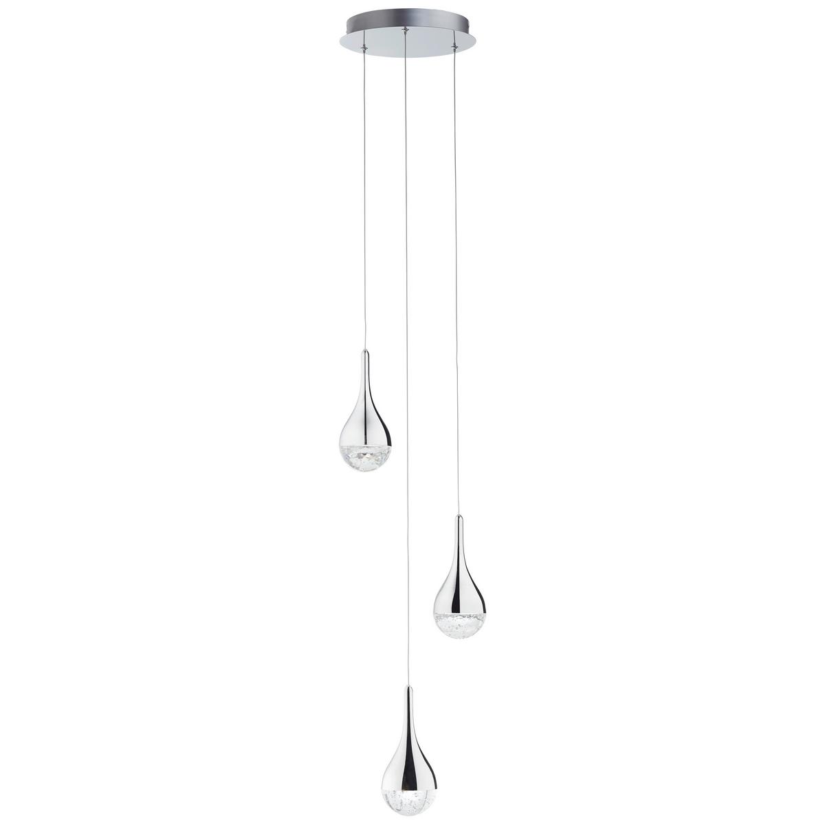 LED-Hängeleuchte Frizzante Chromfarben max. 16 Watt - Chromfarben, Design, Glas/Metall (26/143,5cm) - Brilliant