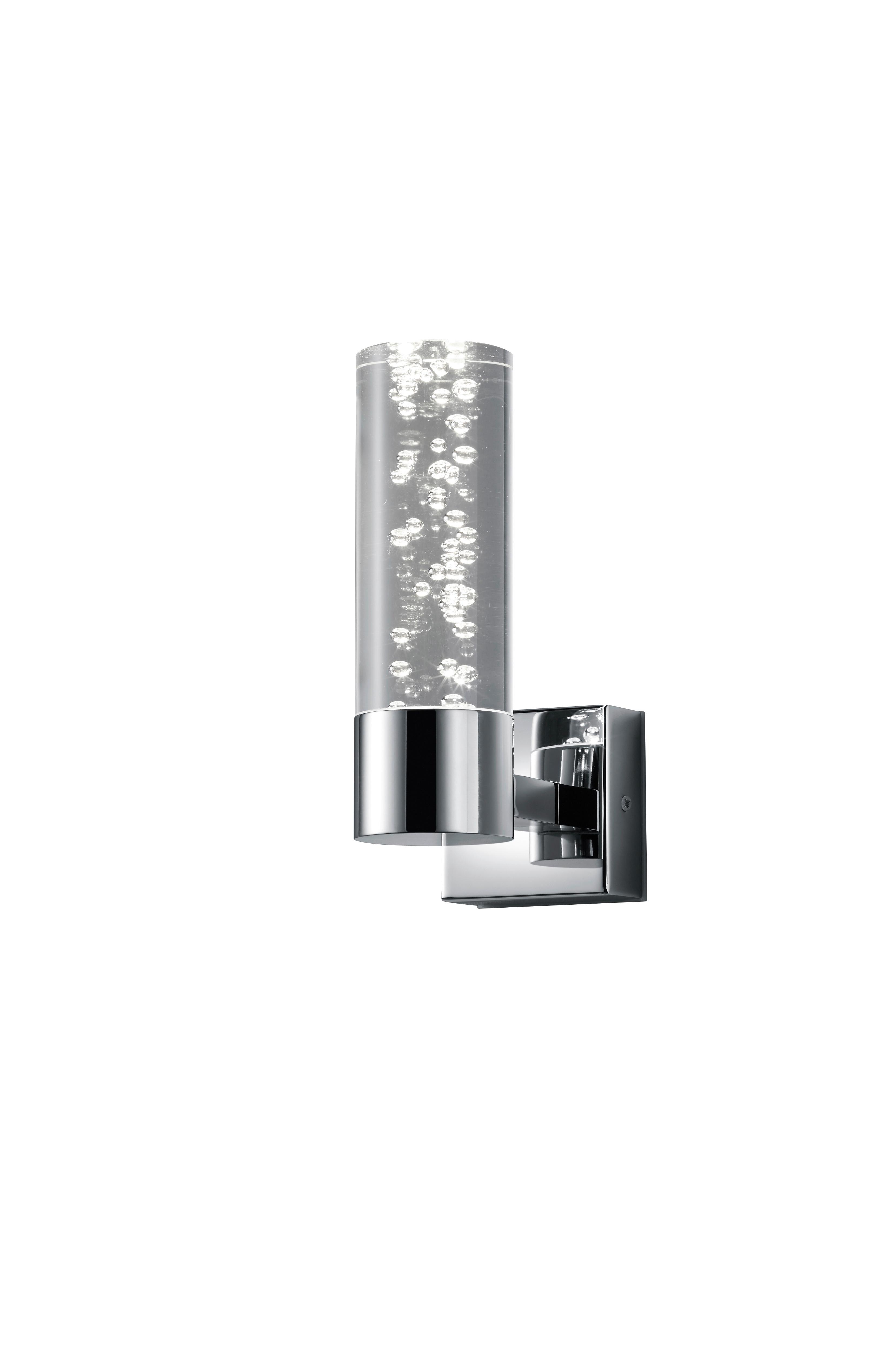 Badezimmer-Wandleuchte Bolsa Chromfarben/Klar max. 3,2 Watt - Chromfarben/Klar, Design, Kunststoff/Metall (19,0/7,0/12,0cm) - Trio Leuchten