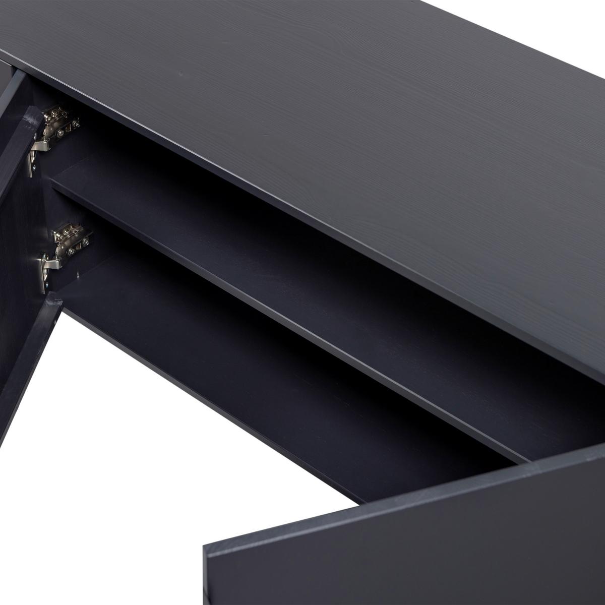 LOWBOARD Gunnar Schwarz B: 154cm - Schwarz, Design, Holz/Metall (154/56/44cm) - Livetastic