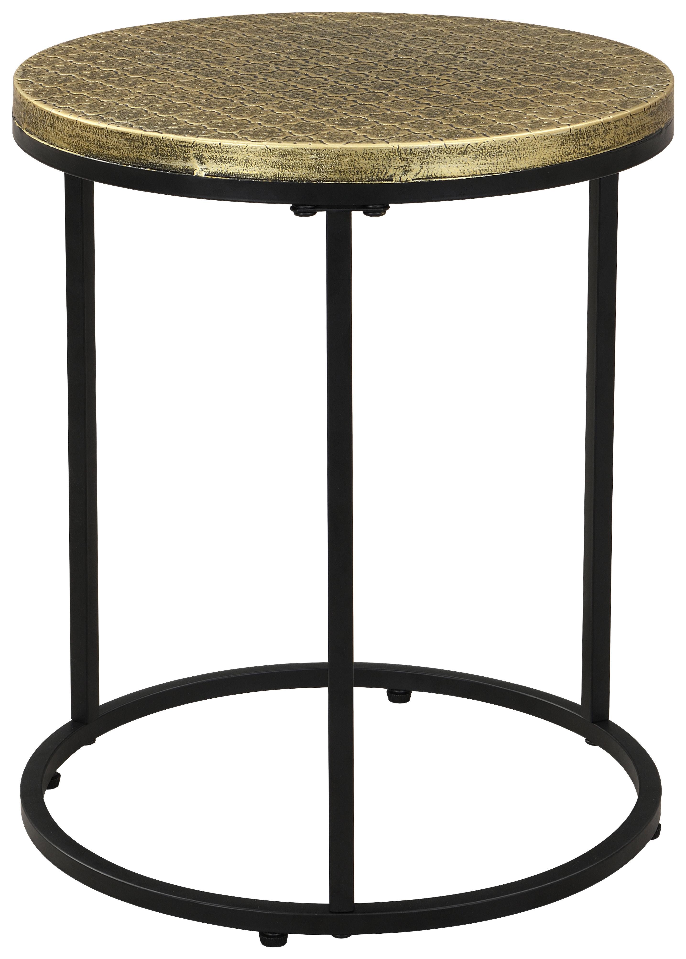 Masă auxiliară MILAN - negru/alămiu, Modern, metal (36/44/36cm) - Modern Living