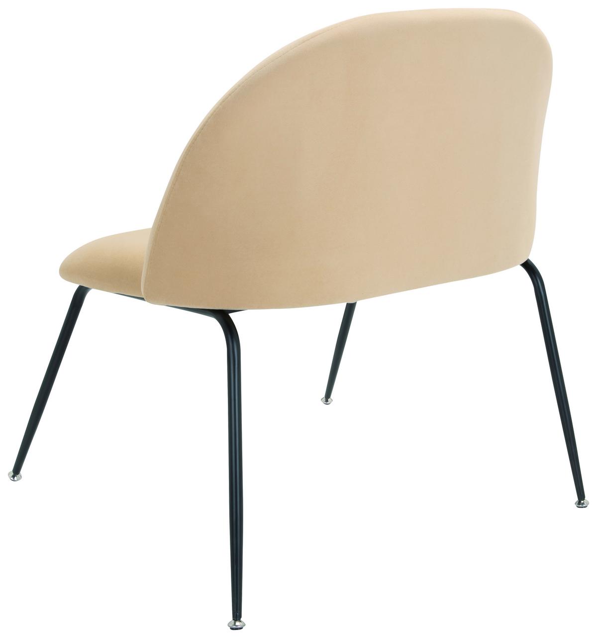 Stol Velvo, Bež - črna/bež, Basics, kovina/tekstil (72/80/65cm) - MID.YOU