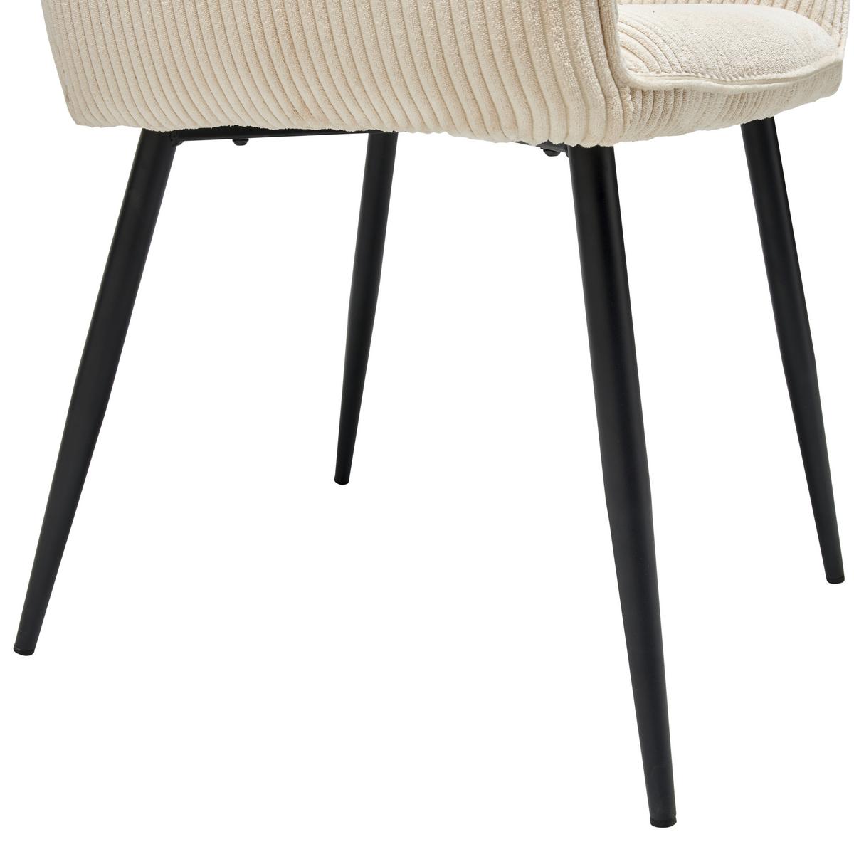KRZESŁO Z PODŁOKIETNIKAMI KATI - beżowy/czarny, Lifestyle, metal/tkanina (56/83/62cm) - MID.YOU