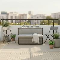Loungeset "mario", Modular, Inkl. Auflage, Outdoorgewebe - Graubraun, Modern, Kunststoff/Textil (120/75/105cm) - Bessagi Garden