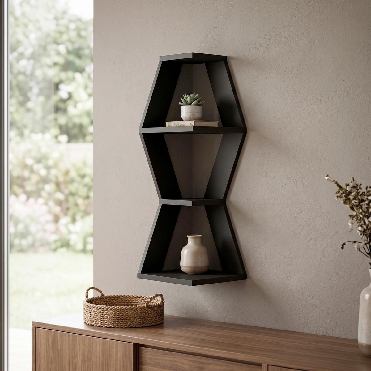 Stenska Polica Sablor - antracit, Design, leseni material (30/86/30cm) - Livetastic