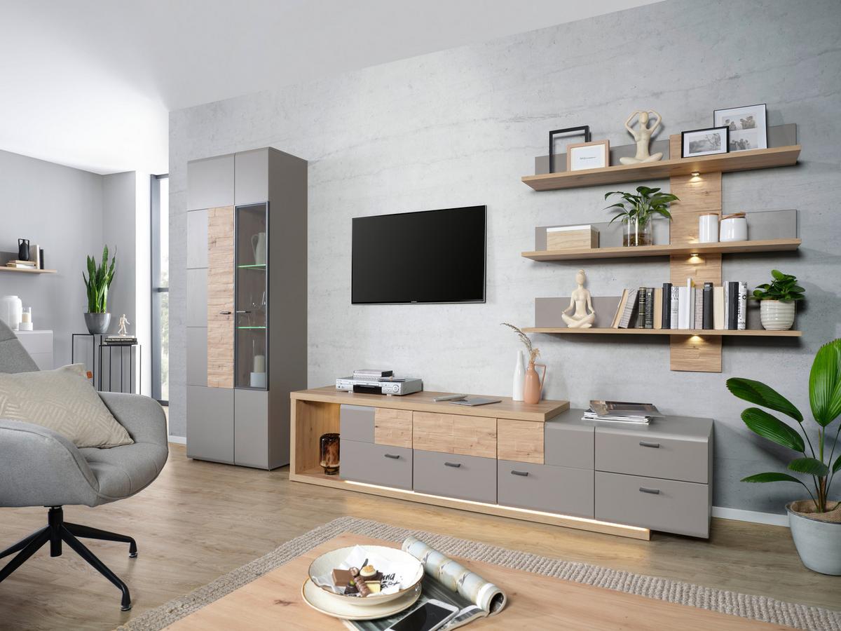 TV-Element Split One in Eichefarben - Eichefarben/Grau, MODERN, Holzwerkstoff (215/52/48cm) - Mömax