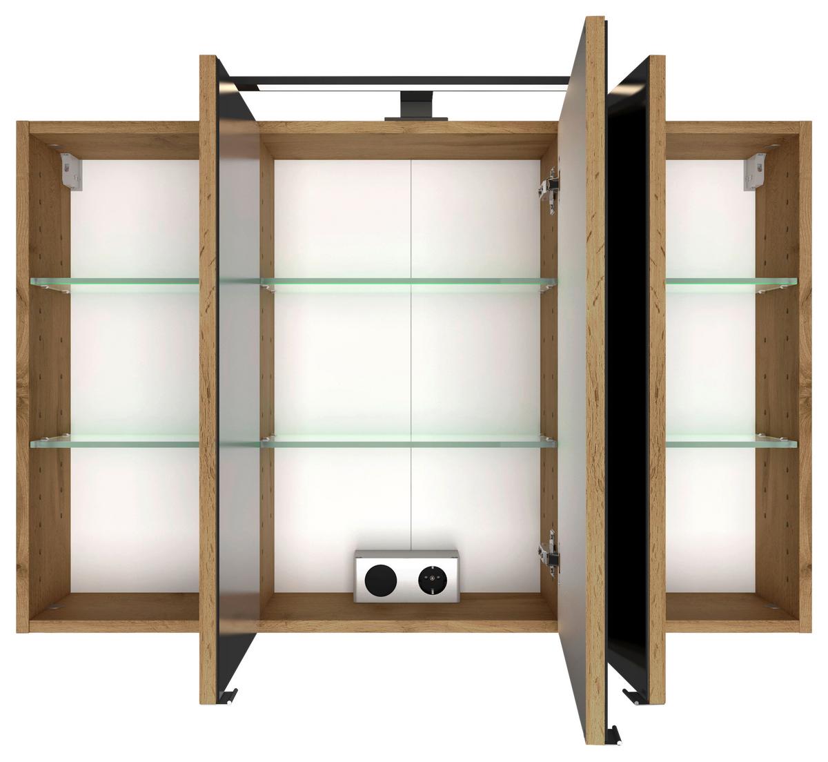 Badezimmer Manchester 2-tlg. ca. 100 cm Weiß - Eichefarben/Weiß, MODERN, Keramik/Holzwerkstoff (100cm) - Held