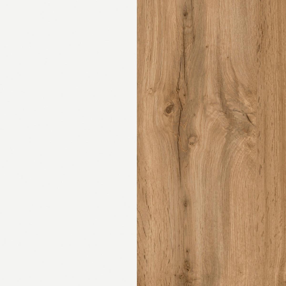 Waschbeckenunterschrank Matt weiß/Wotan Eiche - Eiche Wotan/Weiß, MODERN, Holzwerkstoff (85/56/35cm) - Held