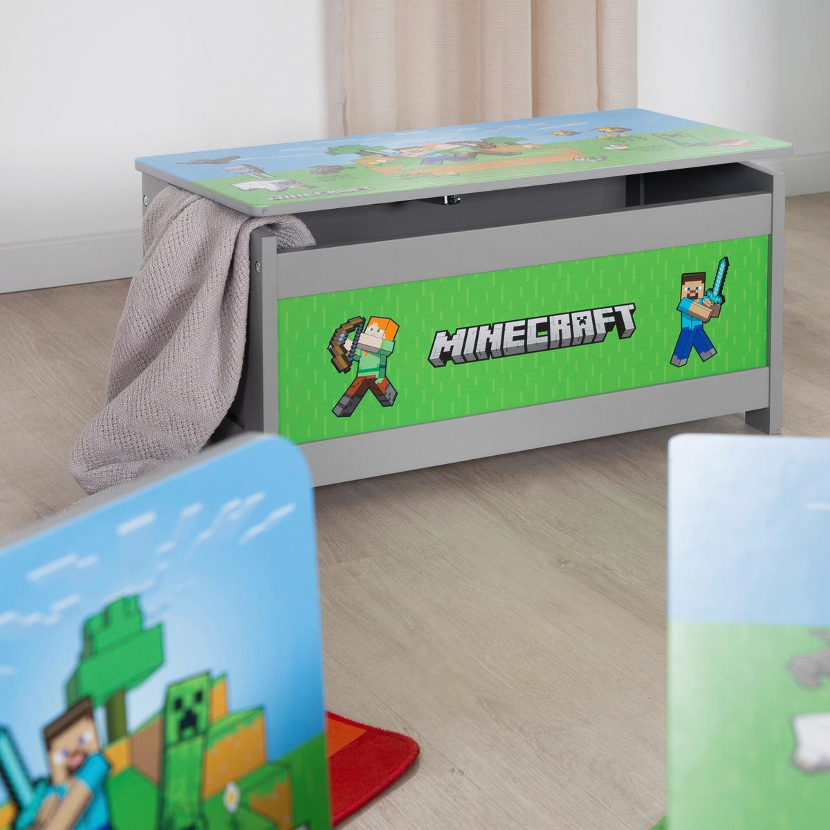 Truhe Minecraft ca. 60x30x32 cm Grau - Multicolor, MODERN, Holzwerkstoff (60/30/32cm) - Minecraft