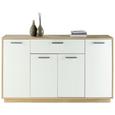 Sideboard Weiß/buchefarben - Eichefarben/Weiß, MODERN, Holzwerkstoff/Kunststoff (149/86/37cm)