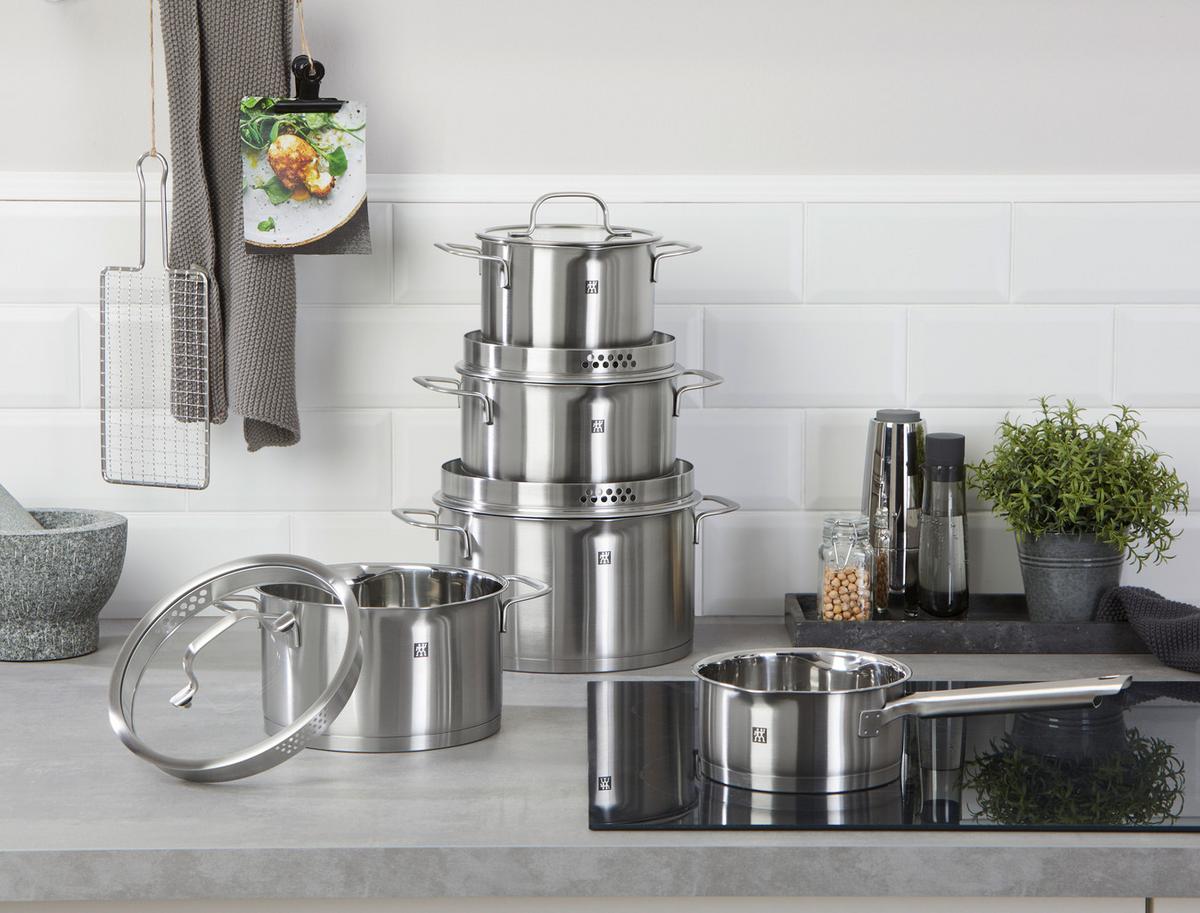 ZESTAW GARNKÓW 1009154 ZWILLING - kolor stalowy, Basics, metal/szkło - Zwilling