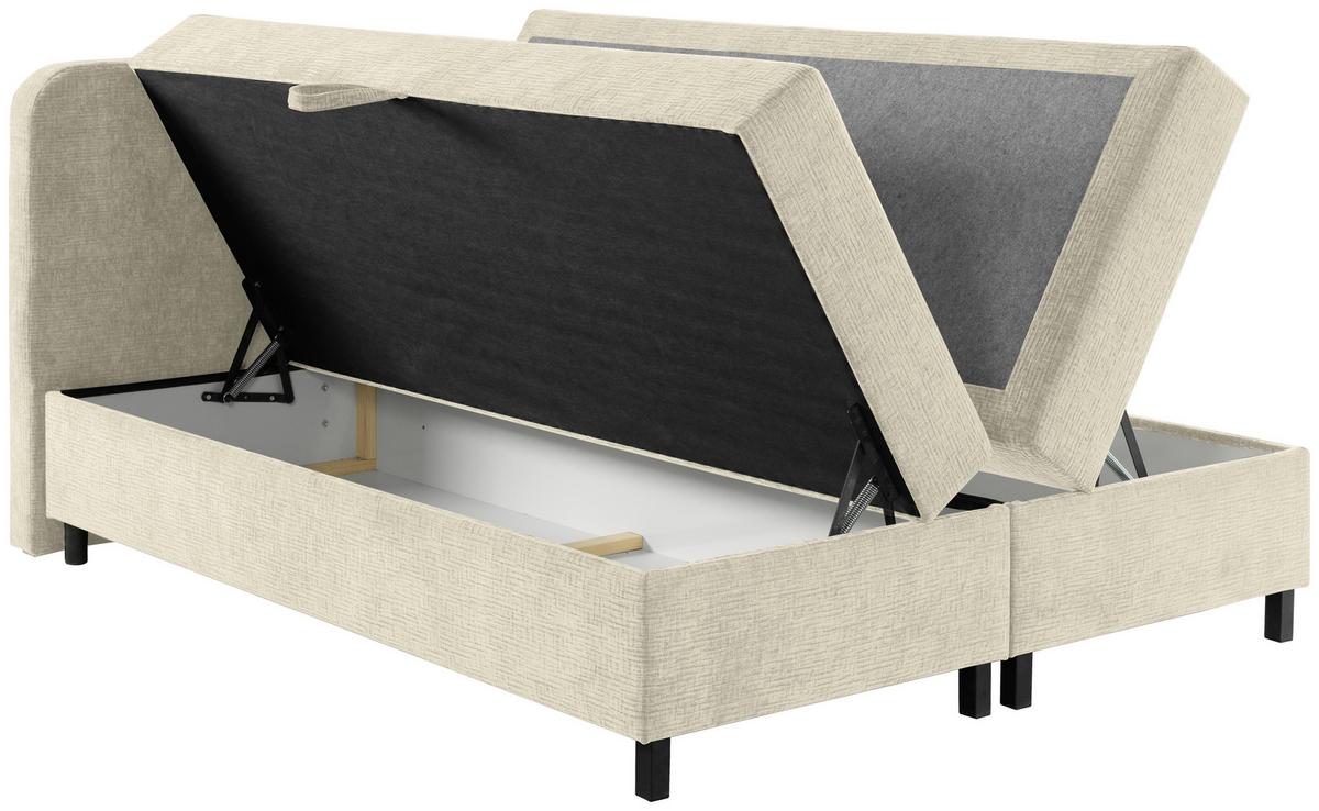 Postelja Z Vzmetnico Viva, Krem Barva, 180x200cm - črna/krem barve, Moderno, umetna masa/tekstil (180/200cm) - MID.YOU