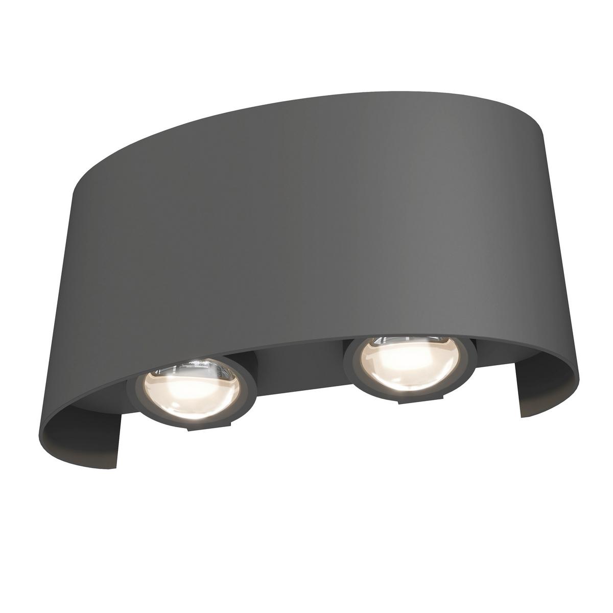 Außenwandleuchte Strato Grau max. 4 Watt - Grau, Trend, Metall (8/12/3,7cm) - MAYTONI