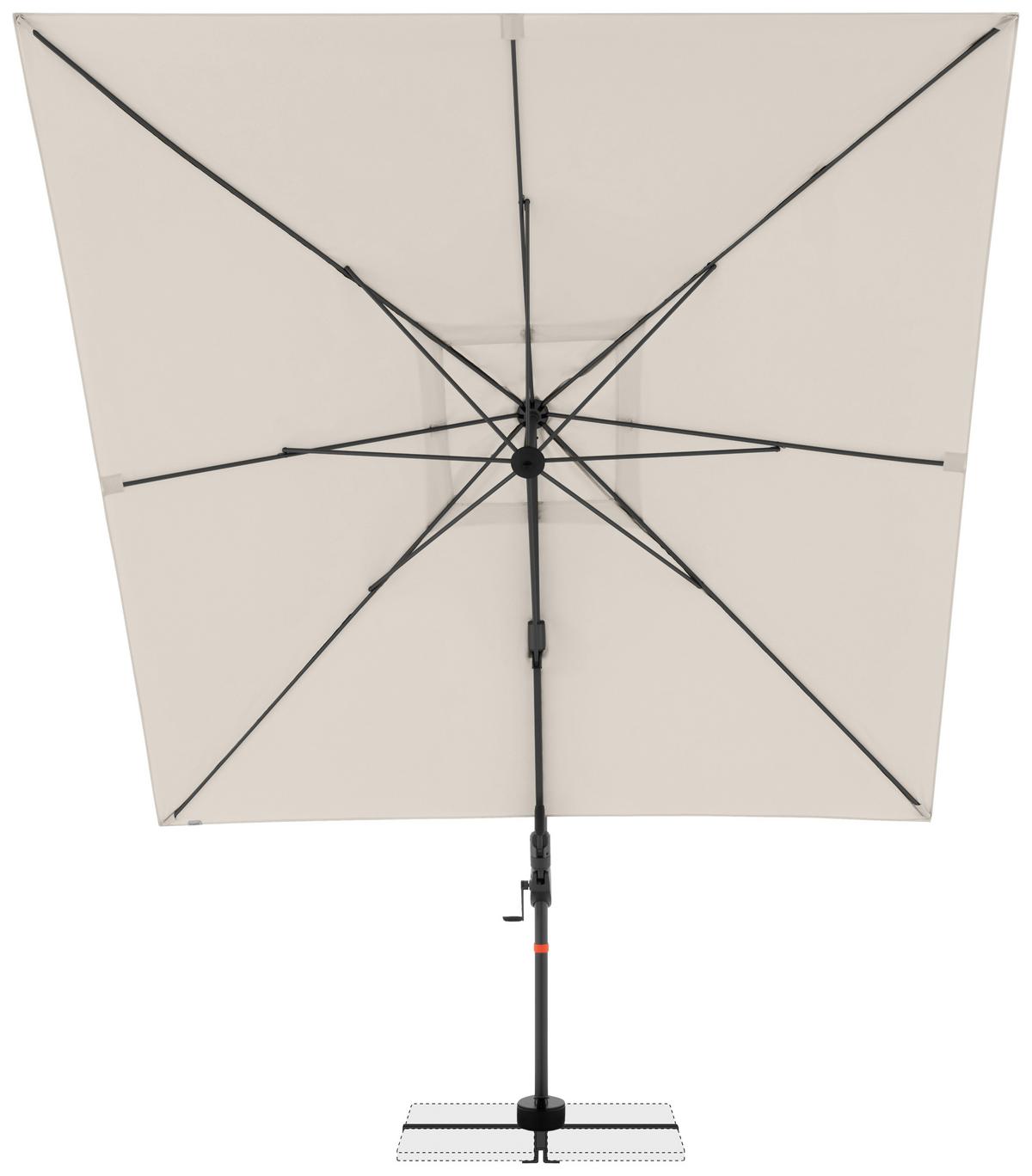 Ampelschirm Myzone Anthrazit/Naturfarben ca.280cm - Anthrazit/Naturfarben, Basics, Textil/Metall (280/280cm) - Doppler