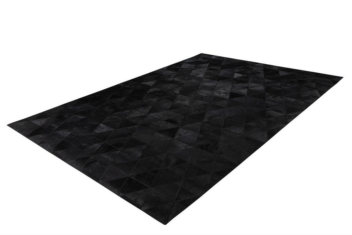 FLACHWEBETEPPICH LAVIN 325 SCHWARZ - Schwarz, Konventionell, Leder (120/170cm) - Kayoom