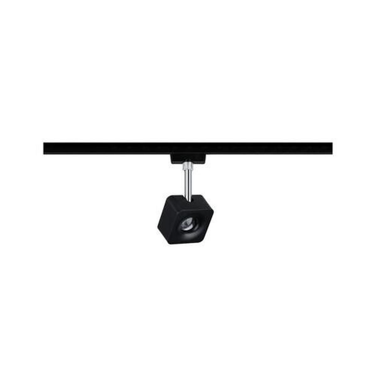 LED-Deckenleuchte Urail Spot Cube max. 8 Watt - Chromfarben/Schwarz, Design, Kunststoff/Metall (7,7/16,5/4,7cm) - Paulmann