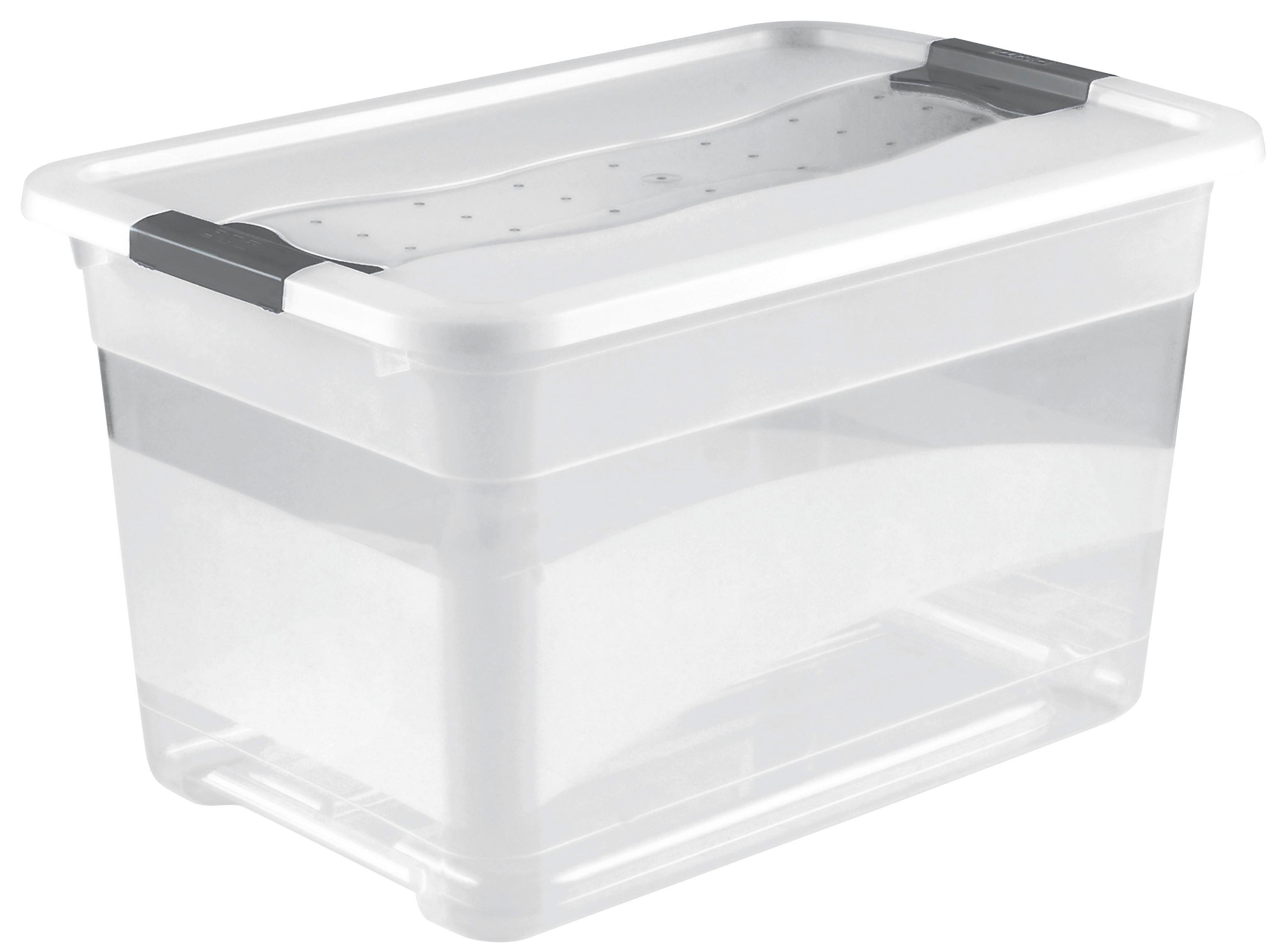 Box mit Deckel Jiri in Transparent ca. 52l - Transparent, KONVENTIONELL, Kunststoff (59,5/39,5/34cm) - Based