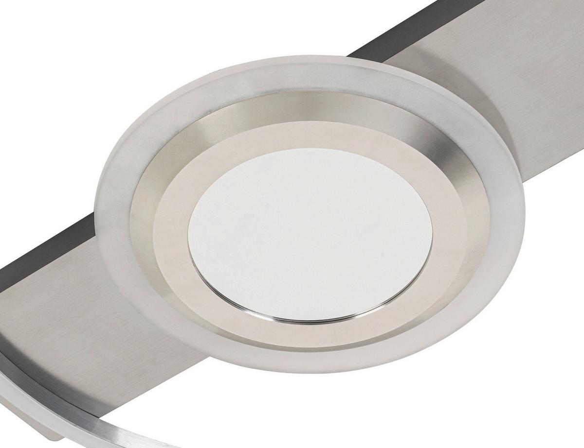 LAMPA SUFITOWA LED SANDRA - szary/kolor niklowy, Trend, tworzywo sztuczne/metal (42/40/6cm) - Novel