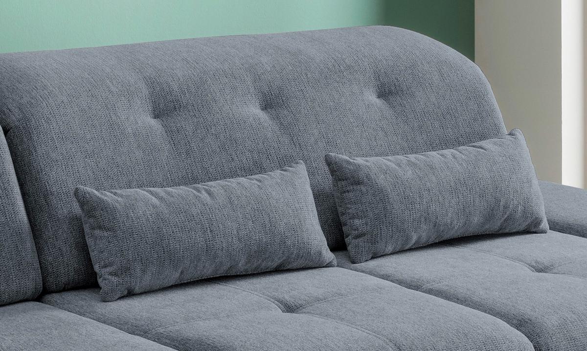 Wohnlandschaft Dalida Hellblau Chenille - Chromfarben/Hellblau, Design, Textil/Metall (196/300cm) - Livetastic