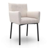 Naslanjač Sofia, Bež - črna/bež, Moderno, kovina/tekstil (57/87/58cm) - Bessagi Home