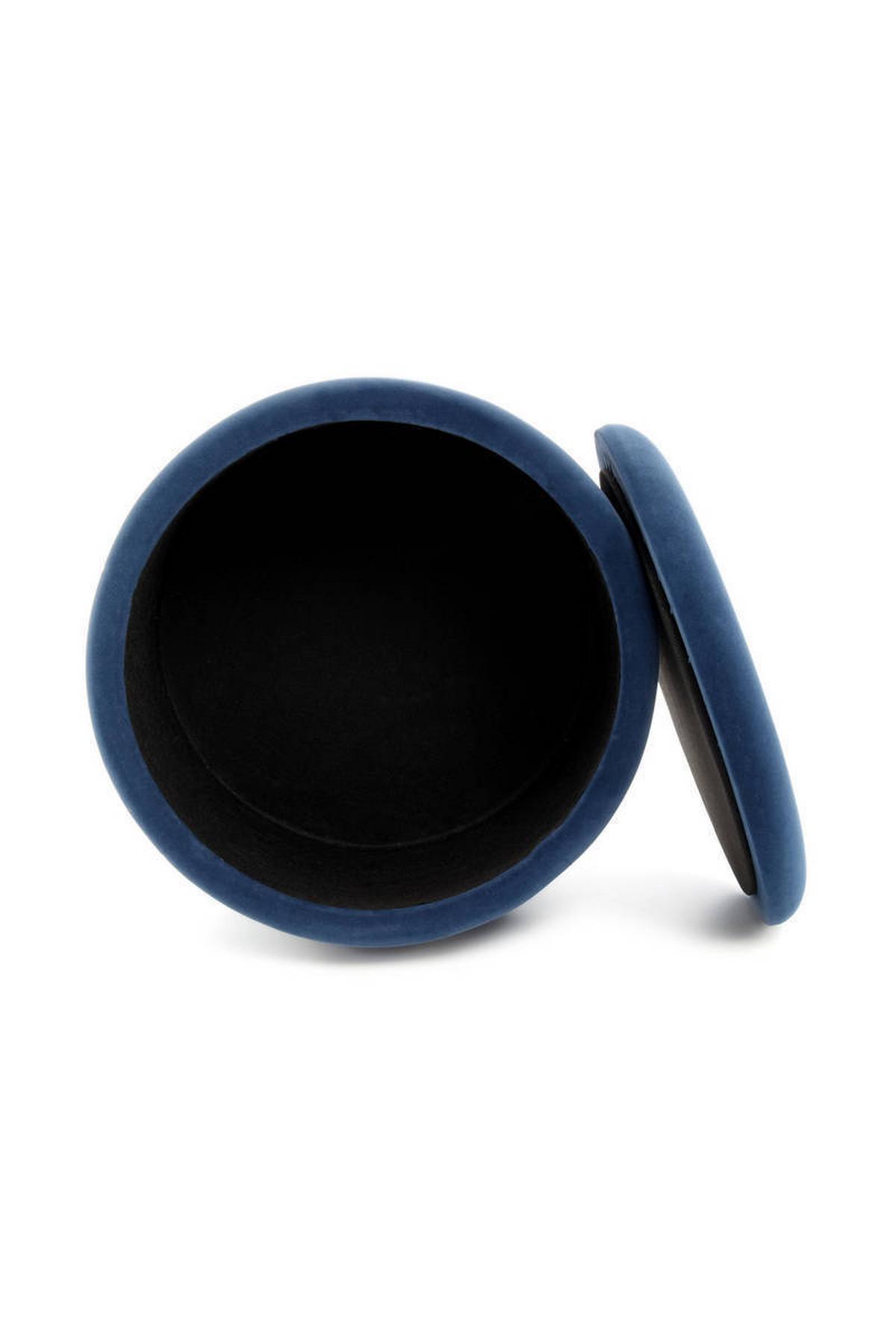 HOCKER Hocker in Blau mit Stauraum - Silberfarben/Dunkelblau, Basics, Holzwerkstoff/Kunststoff (37,5/41/37,5cm) - Kayoom