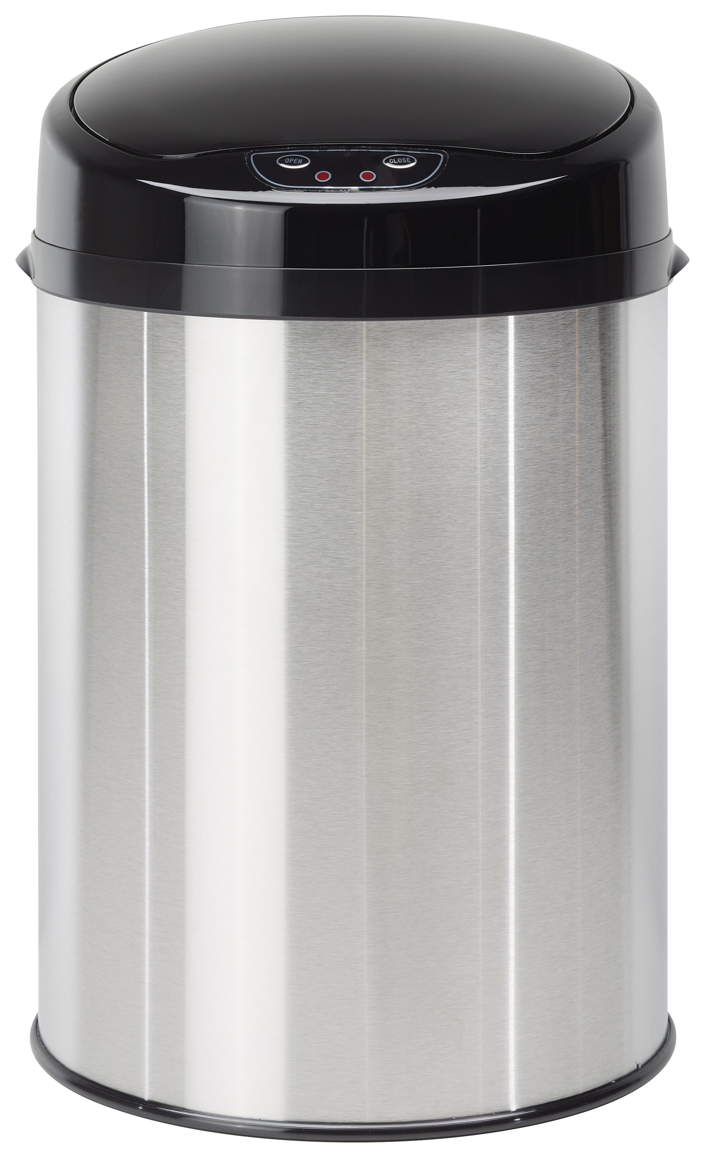 Echtwerk Abfalleimer 9 Liter mit Infrarotsensor - Edelstahlfarben/Schwarz, KONVENTIONELL, Kunststoff/Metall (24,5/37,5cm) - Echtwerk