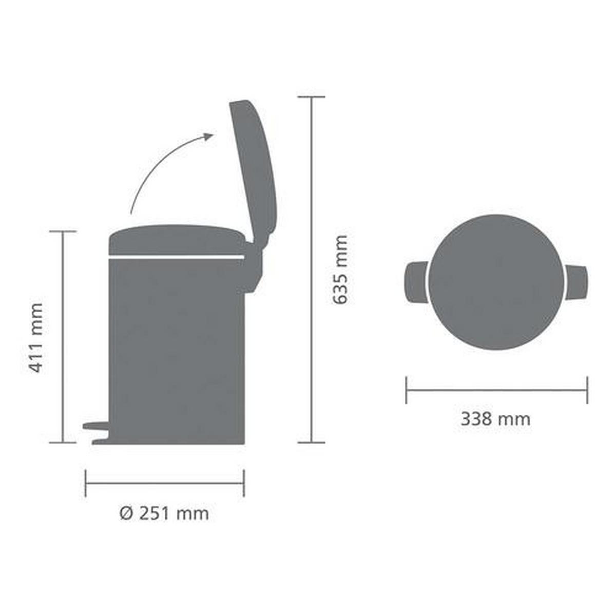 KOSZ NA ODPADY 111969 - biały, Design, tworzywo sztuczne/metal (25,1/41,1/33,8cm) - Brabantia