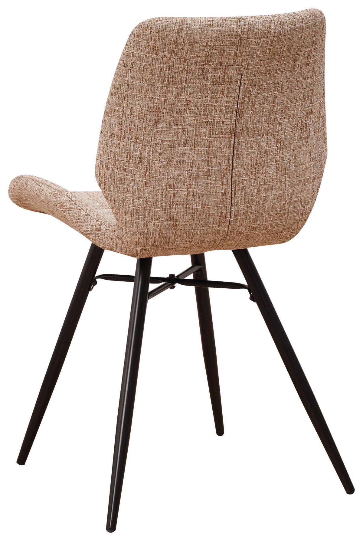 STUHL-SET BARRON - Beige/Schwarz, Design, Textil/Metall (47/82/55cm) - MID.YOU