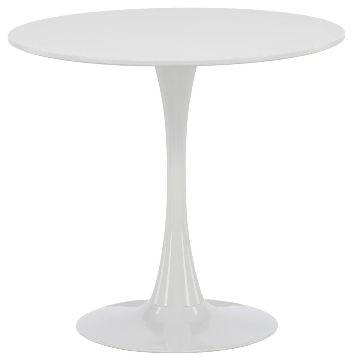 Esstisch Hamden Ø ca. 80 cm Weiß - Hellgrau/Weiß, Design, Holzwerkstoff/Metall (80/80/75cm) - Livetastic